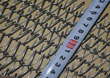 304 SS Flat Flex Wire Belt , Mesh Spiral Conveyor Belt For Food Processing